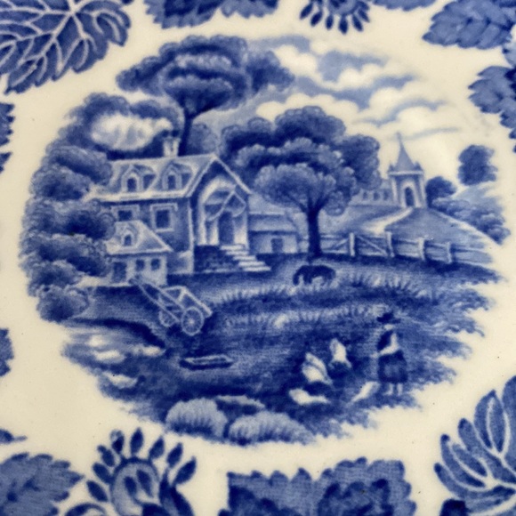 Enoch Woods Blue & White Round  Bowl Enoch Woods English Scenery Woods Sons Blue - Picture 2 of 6